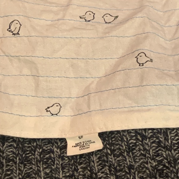 Anthropologie Canary Graceful Points Gray Open Front Wool Cardigan Sweater Small - Picture 3 of 5